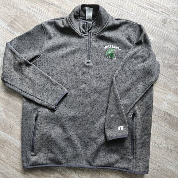 Russell Athletic Men Size XL Michigan State Spartans Gray College Pullover Top - Picture 1 of 16